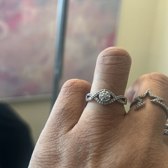 10K White Gold .35 Carat Twisted Band Ring - Picture 4 of 4